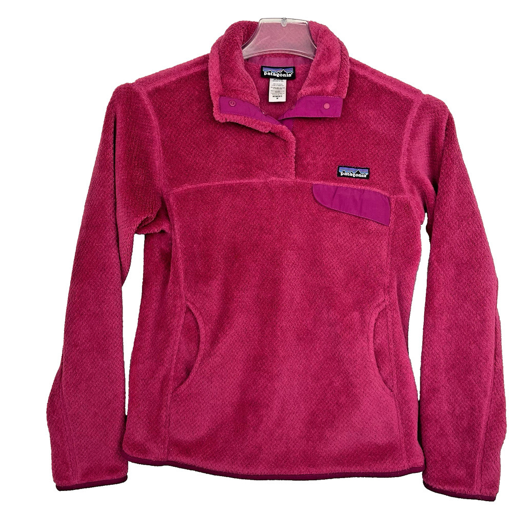 Patagonia Re-Tool Snap-T Fleece Pullover Women's M Fuchia Pink Polartec Outdoor